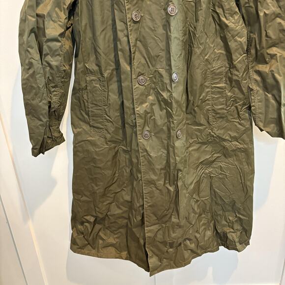 Vintage Brownwood Mfg Trench Coat Mens 46 Extra Long Nylon Raincoat 70s‎ - Picture 5 of 10